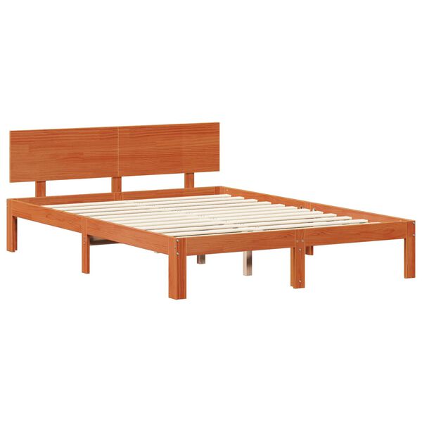 vidaXL Bedframe met hoofdeinde 2 pcs Wasbruin Massief Vurenhout