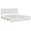 vidaXL Bedframe met hoofdeinde Wit 200 x 200 cm Massief grenenhout