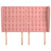 vidaXL Hoofdbord met randen 147x23x118/128 cm fluweel roze