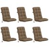 vidaXL 6-delige Hoogrug Kussen VIANEN 6 st 100% Polyester Taupe