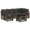 vidaXL Tuinbankenset 7 st Grijs en Donkergrijs poly rattan