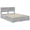 vidaXL Bedframe met hoofdeinde Grijs Sonoma 135 x 190 cm Bewerkt hout