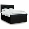 vidaXL Boxspring met matras stof zwart 140x200 cm