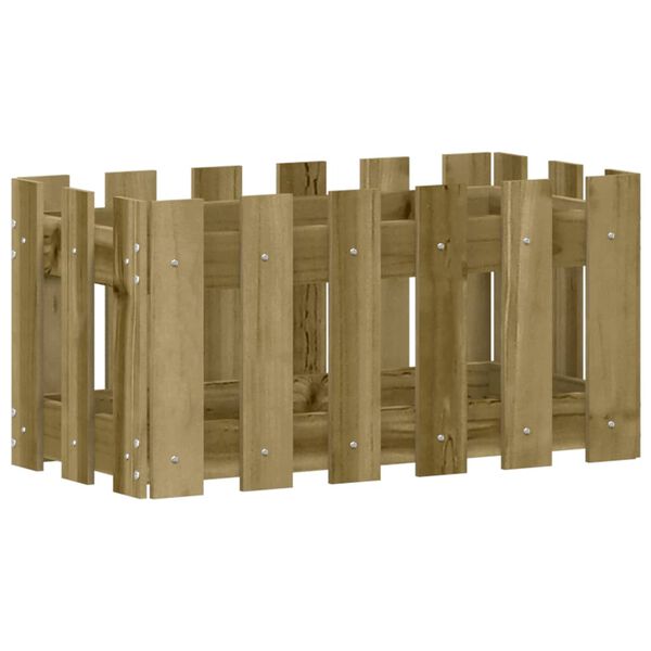 vidaXL Plantenbak met hekontwerp 60x30x30 cm ge&iuml;mpregneerd grenenhout