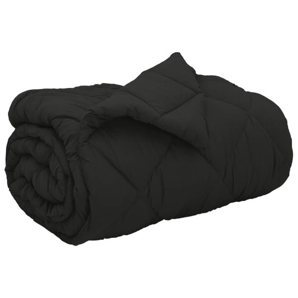 vidaXL Winter Dekbed Zwart 140 x 220 cm Microfiber