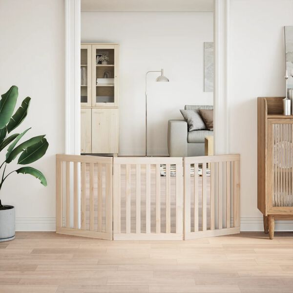 vidaXL Hondenhek opvouwbaar 3 panelen 150 cm populierenhout