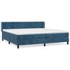 vidaXL Boxspring met matras fluweel donkerblauw 200x200 cm