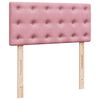 vidaXL Boxspring met matras fluweel roze 90x190 cm
