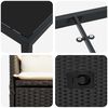 vidaXL Tuin eettafelset met kussen 7 pcs Zwart poly rattan
