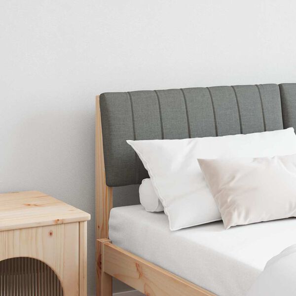 vidaXL Gestoffeerd hoofdbord Donkergrijs 140 cm Massief grenenhout