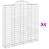 vidaXL Schanskorven 4 st gewelfd 200x30x200/220 cm ijzer
