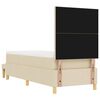 vidaXL Boxspring bed met matras met hoofdeinde Cr&egrave;me 80 x 200 cm Stof