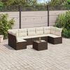 vidaXL 8-delige Loungeset met kussens poly rattan bruin