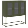 vidaXL Dressoir 100,5x39x107 cm koudgewalst staal olijfgroen