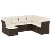 vidaXL 7-delige Loungeset met kussens poly rattan bruin