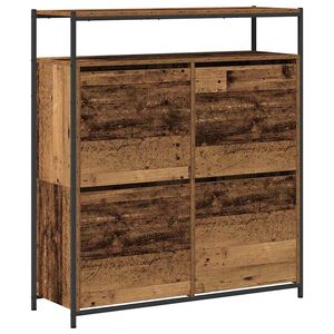 vidaXL Schoenenkast 100 x 34 x 112 cm Bewerkt hout Oud hout