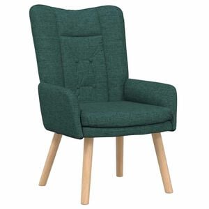 vidaXL Fauteuil Donkergroen 63 x 67 x 94 cm Stof en multiplex