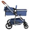 vidaXL Kinderwagen 2-in-1 aluminium marineblauw