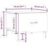 vidaXL Salontafels 2 st 50x50x40 cm bewerkt hout bruin eikenkleur