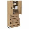 vidaXL Hoge kast met lade 2 pcs Artisan Eiken 69,5 x 34 x 180 cm