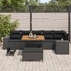 vidaXL Tuin Sofa Set met kussen 9 pcs Zwart poly rattan