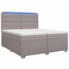 vidaXL Boxspringbed met matras met hoofdeinde Taupe 200 x 200 cm Stof