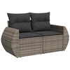 vidaXL Tuin Sofa Set met kussen met opslag 9 pcs Grijs Poly Rattan