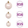 vidaXL Kunstkerstboom met verlichting en kerstballen 210 cm PVC zwart