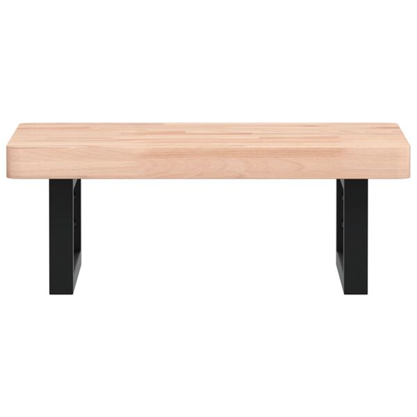 vidaXL Badkamer wandschap staal en massief beukenhout