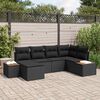 vidaXL Tuin Sofa Set met kussen 6 pcs Zwart poly rattan