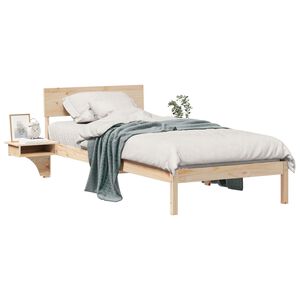 vidaXL Bedframe met hoofdeinde Bruin 90 x 190 cm Massief grenenhout