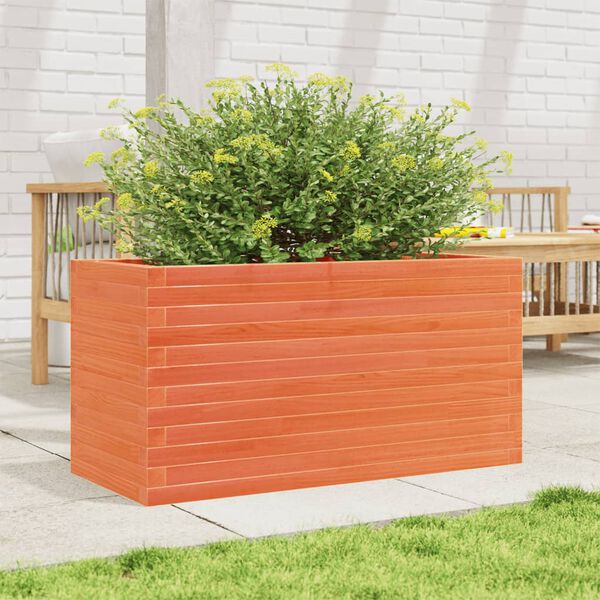 vidaXL Plantenbak 90x40x46 cm massief grenenhout wasbruin