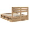 vidaXL Bedframe Ambachtelijk eiken 140 x 190 cm Massief grenenhout