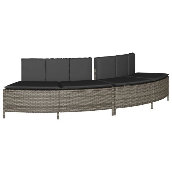 vidaXL Hottub-ombouw poly rattan massief acaciahout grijs