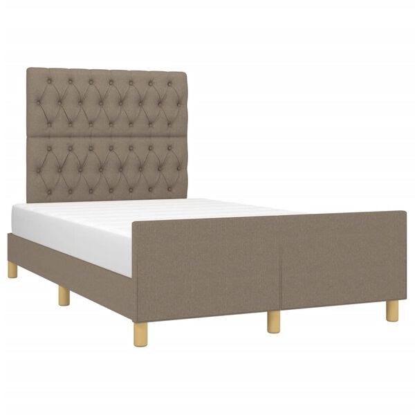 vidaXL Bedframe zonder matras 120x190 cm stof taupe