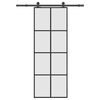 vidaXL Schuifdeur met beslag 76x205 cm ESG-glas en aluminium