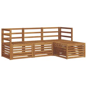 vidaXL Buiten bankenset 4 pcs Naturel
