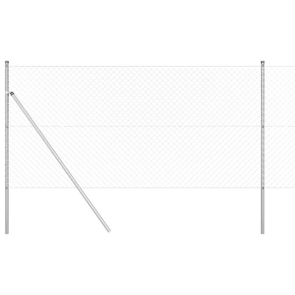 vidaXL Afrasteringspaal Zilver 10 x 1,2 m (40 x 40 mm gaas) Staal