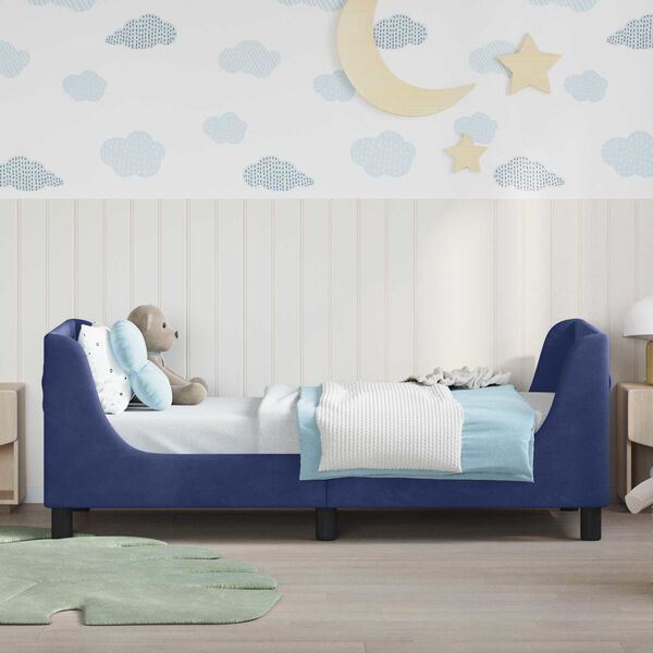 vidaXL Bedframe voor kinderen met hoofdbord Politieblauw 80 x 160 cm