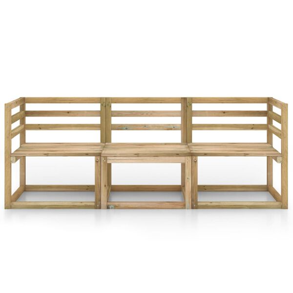 vidaXL Tuinbank 3-zits groen ge&iuml;mpregneerd grenenhout