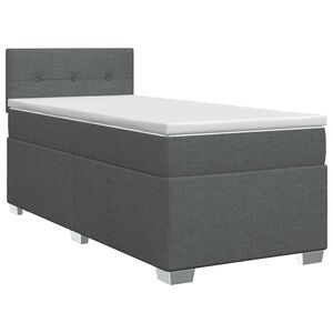 vidaXL Boxspringbed met matras Donkergrijs 90 x 190cm Stof
