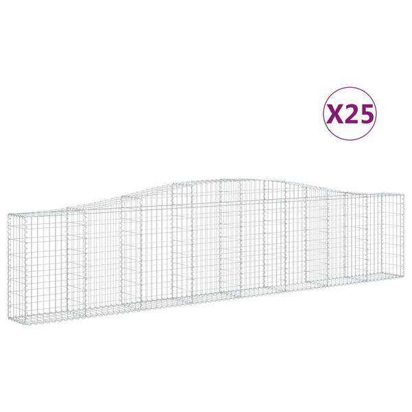 vidaXL Schanskorven 25 st gewelfd 400x30x80/100 cm ijzer