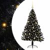 vidaXL Kunstmatig Voorverlicht Kerstboom Zwart 150 cm PVC
