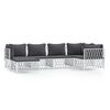 vidaXL 6-delige Loungeset met kussens staal wit