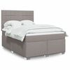 vidaXL Boxspring met matras stof taupe 160x200 cm