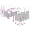 vidaXL 5-delige Bistroset met kussens poly rattan zwart