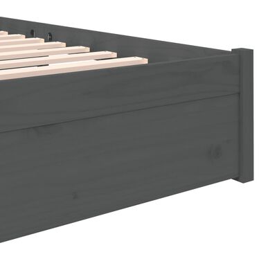 vidaXL Bedframe massief hout grijs 150x200 cm