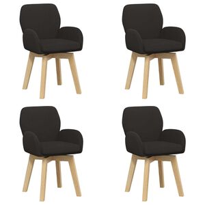 vidaXL Draai Eetstoelen 4 st Boucl&eacute; Zwart 54 x 58 x 87 cm