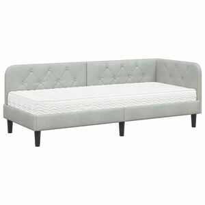 vidaXL Hoekbedframe Lichtgrijs 80 x 200 cm Fluweel