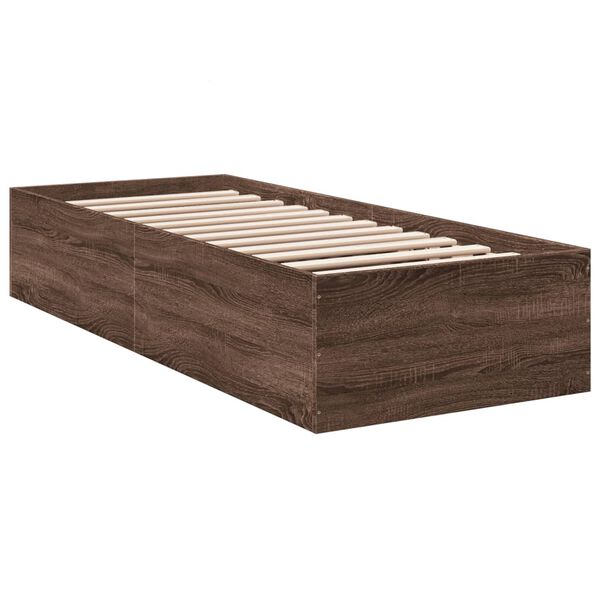 vidaXL Bedframe zonder matras bewerkt hout bruin eikenkleur 75x190 cm